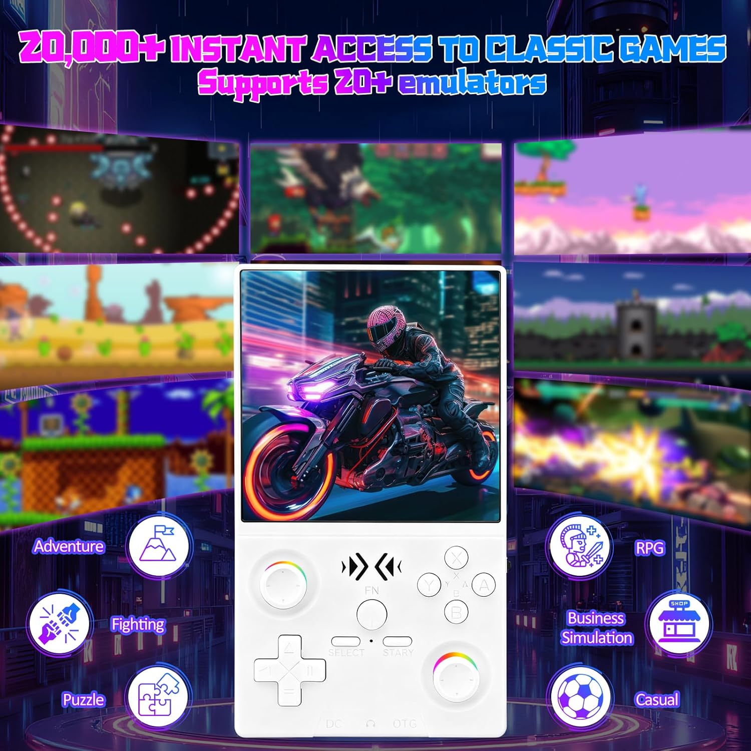 FLLBW XF40V Retro Handheld Gam - Gaming Console Handheld Android recension och pris
