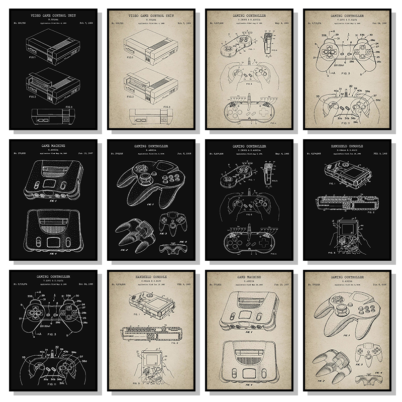 Vintage Game Console Blueprint - Gaming Console Zone recension och pris