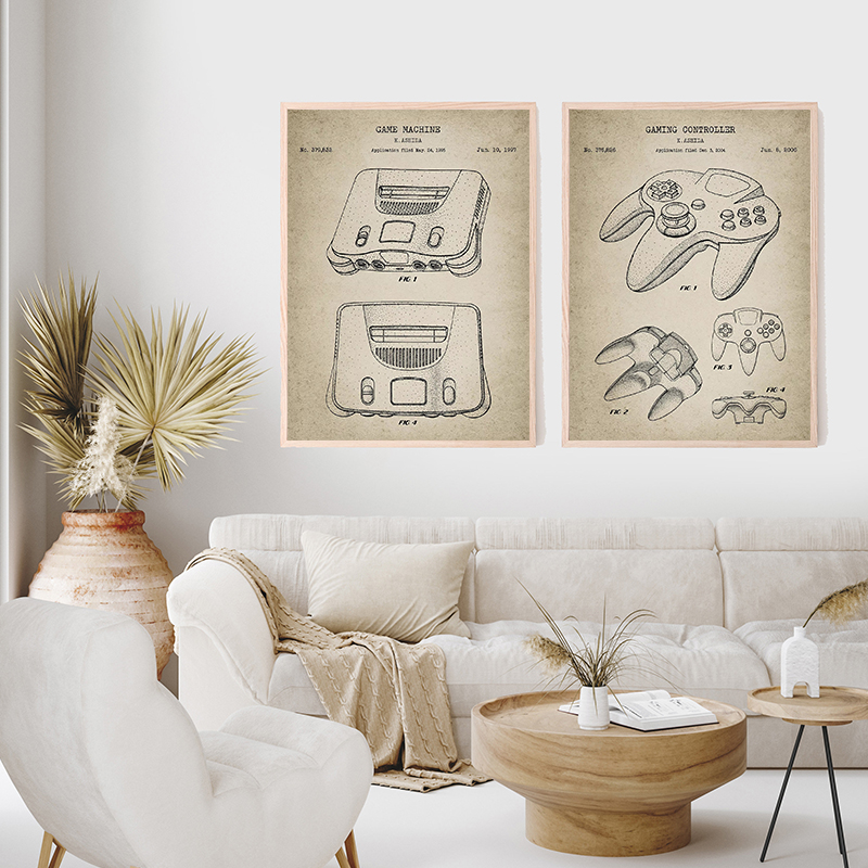 Vintage Game Console Blueprint - Gaming Console Zone recension och pris